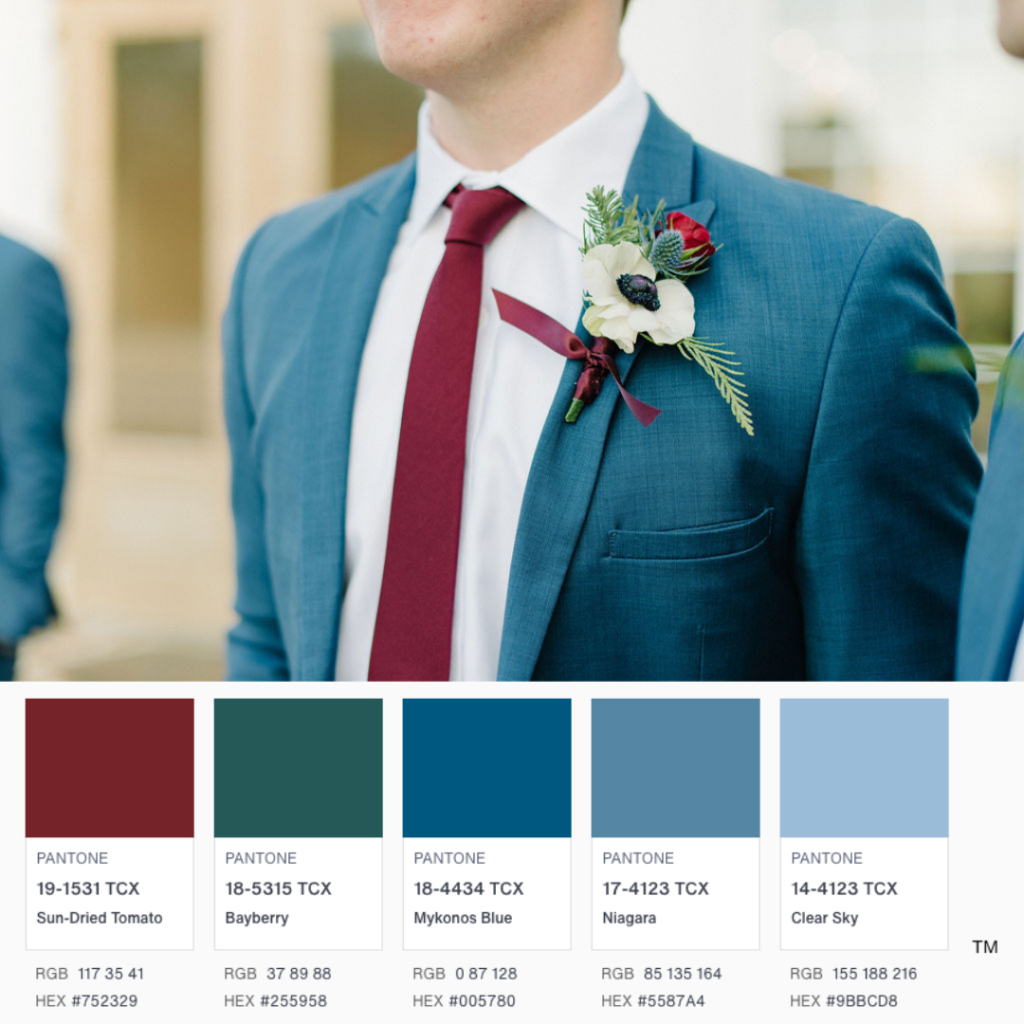 Tyler Rosenthal Photography | Wedding Color Palette with Blues and Red