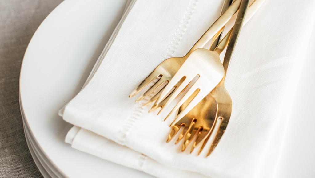 forks plates and napkins